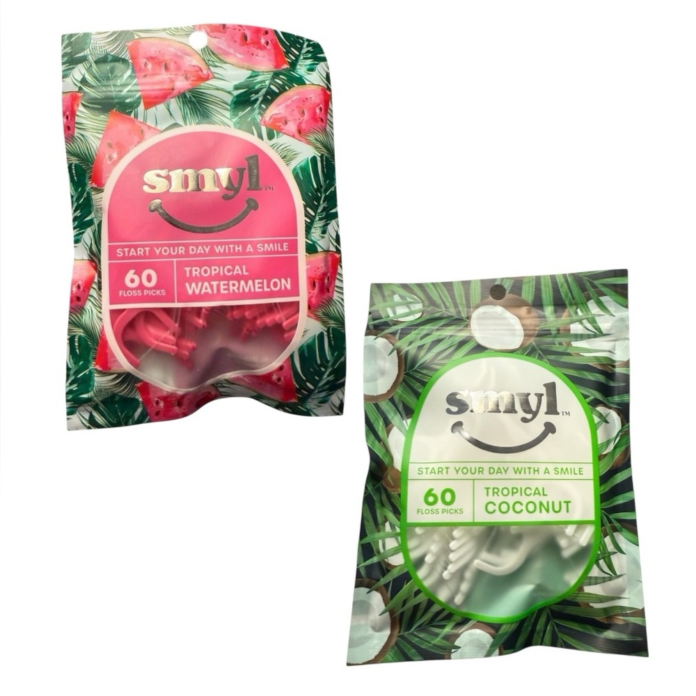 Smyl Tropical Coconut or Watermelon Floss Picks 60 ct 🆕 You Pick